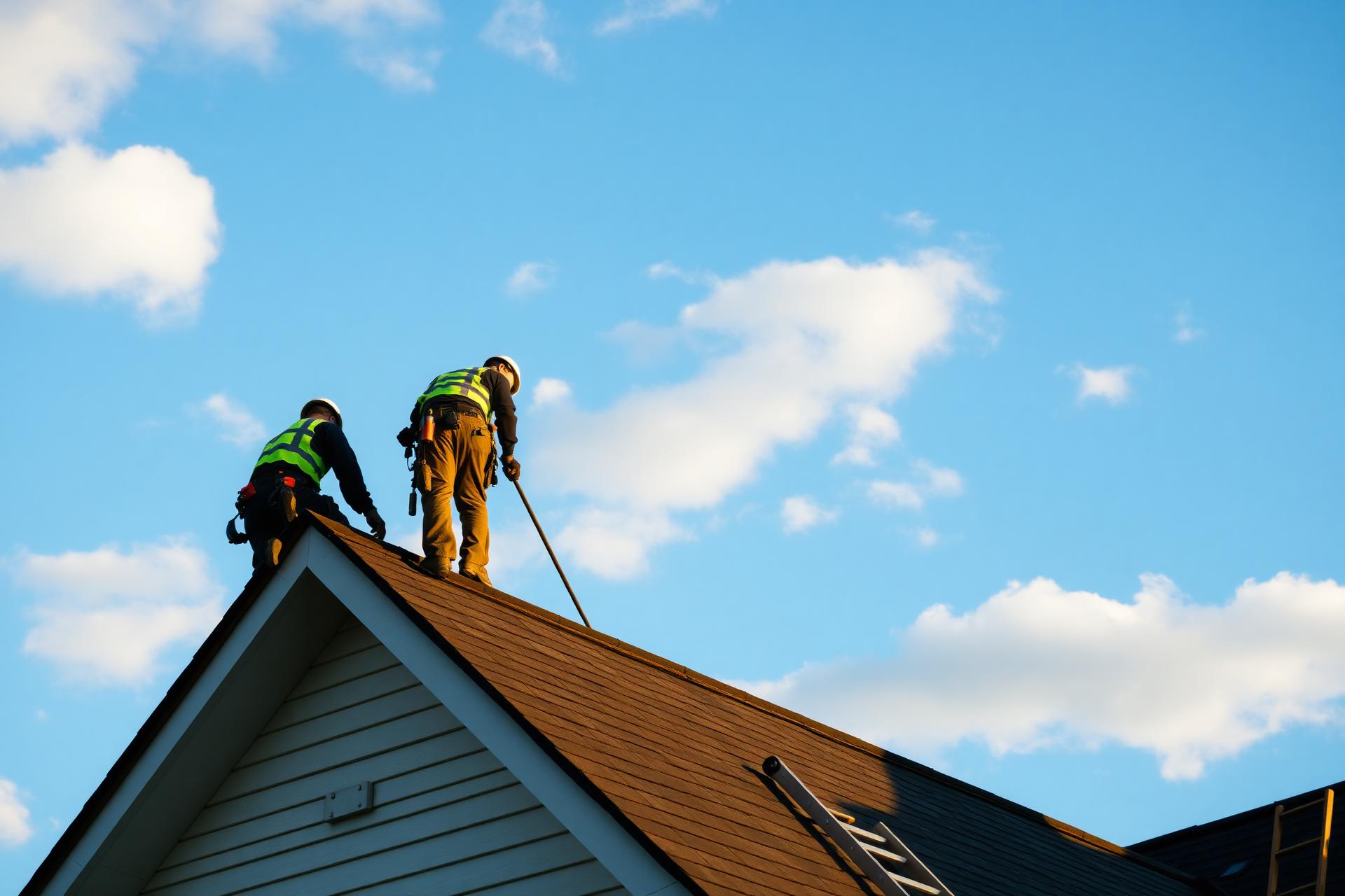 Leak Seal Roofing crew installing a new residential roof